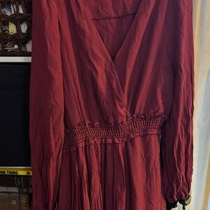 Wishlist Deep Red Long Sleeve Dress